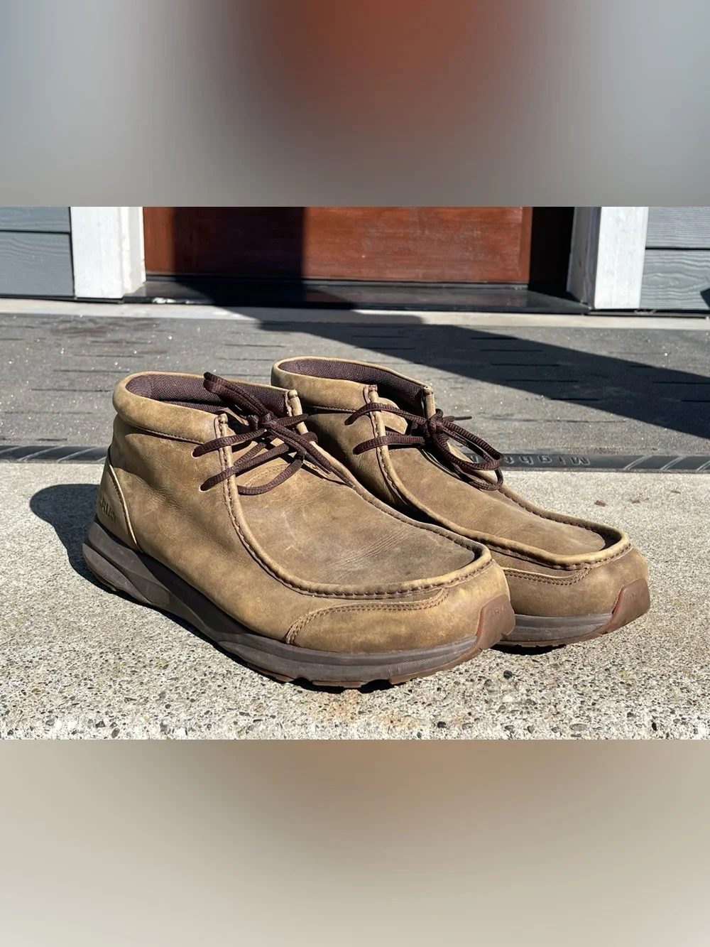 Ariat 10021723 Mens 12D Brown Leather Moc Toe Chukka Boots Casual Shoes